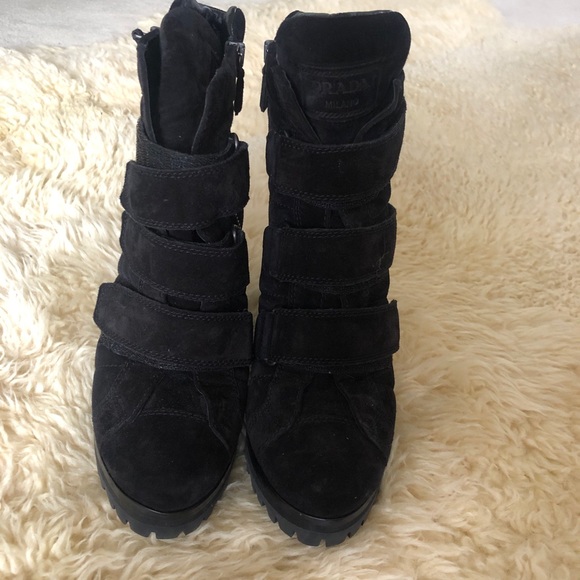Prada Shoes - Prada Black Velcro boot heels